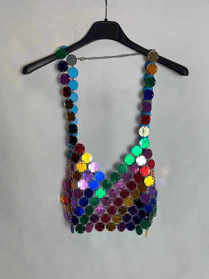 OTRAS. Crop top colores metálico T U