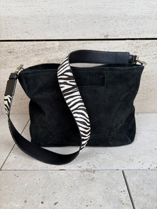 ZARA. Bolso negro piel shopper
