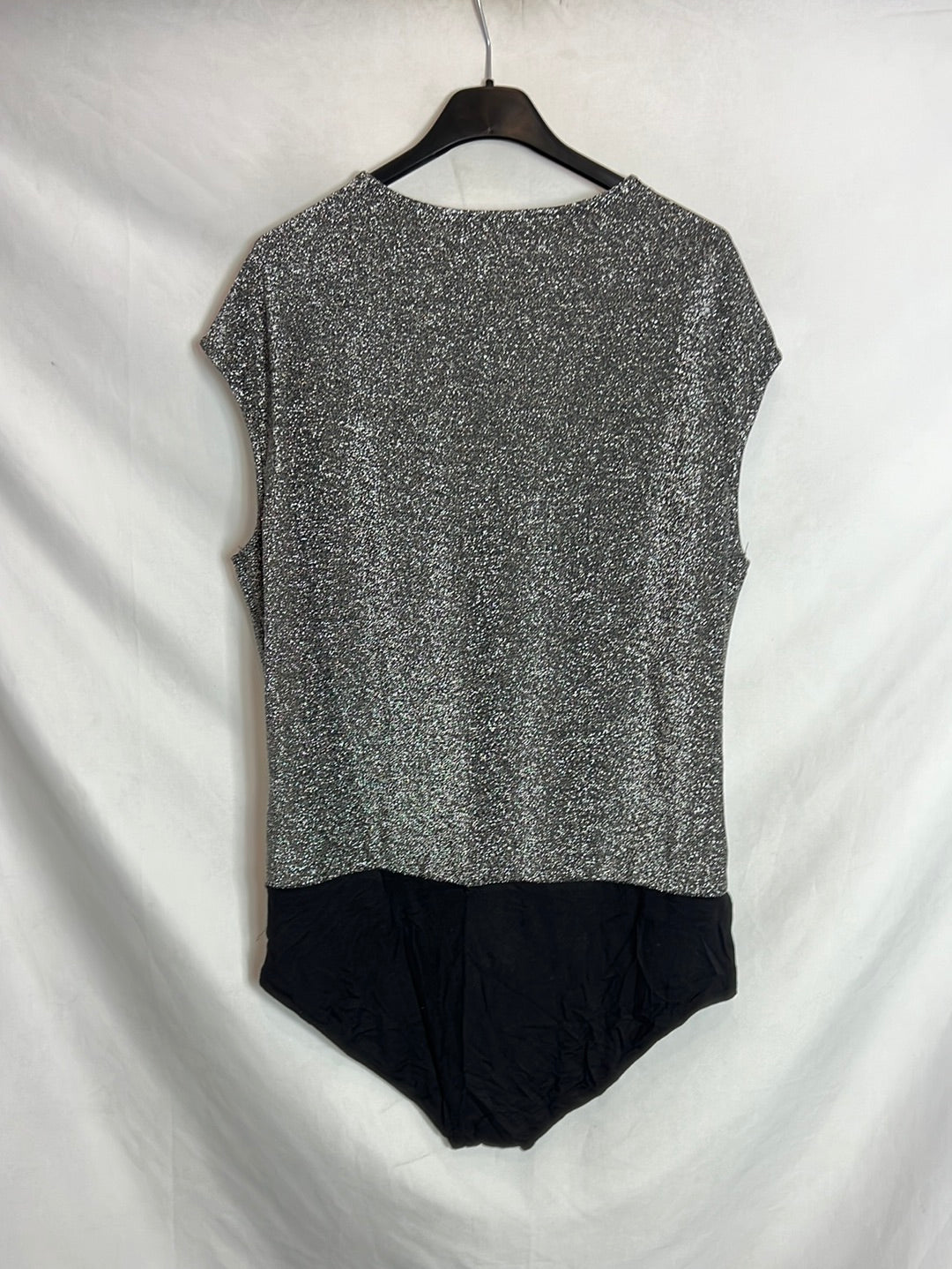 VIOLETA BY MANGO. Body  purpurina cruzado. T M