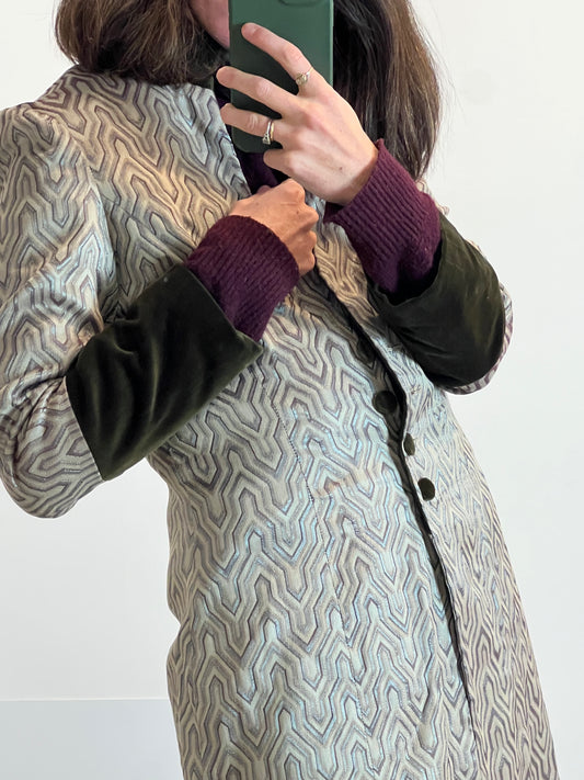 VELVART. Abrigo estampado textura