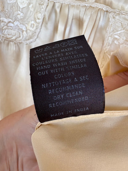 ISABEL MARAN ETOILÉ. Blusa beige seda bordada T.0(XS)