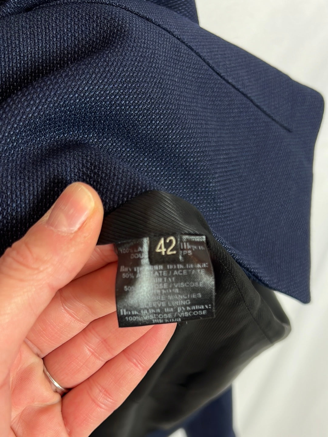 BARBARA BUI. Chaqueta azul cruzada hombreras . T 42