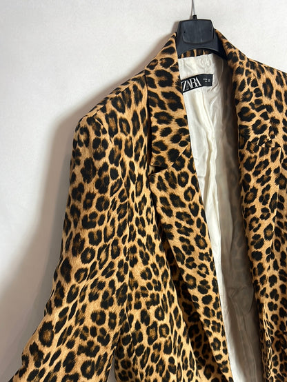 ZARA. Blazer animal print fluida. T XXL