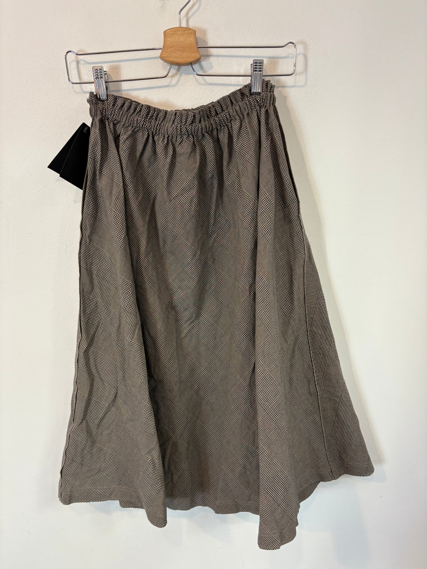 MASSIMO DUTTI. Falda midi cuadros mezcla