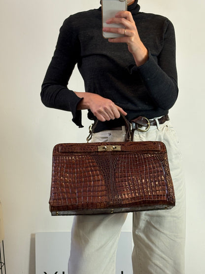 Bolso de mano / maletín vintage piel