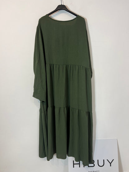 OTHERS. Long green dress S.3xl
