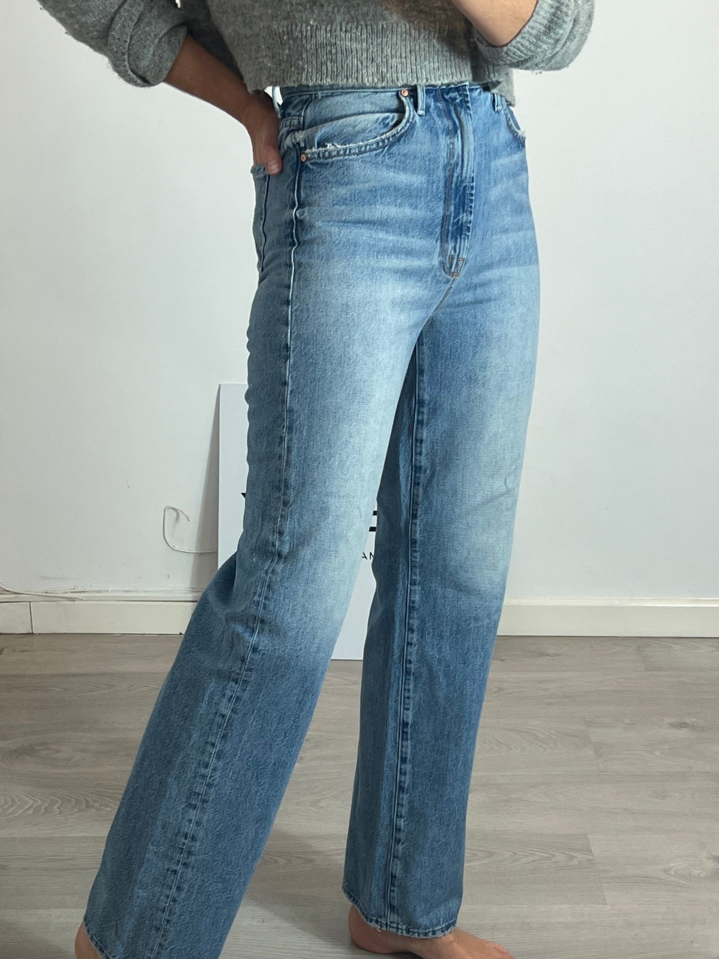 MOTHER. Wide leg worn effect denim T.25(36)