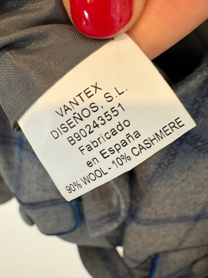 VANDERWILDE. Chaqueta lana y terciopelo tonos azules