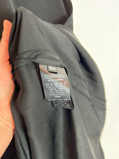 ERMANNO SCERVINO. Top negro seda sin mangas. T 44
