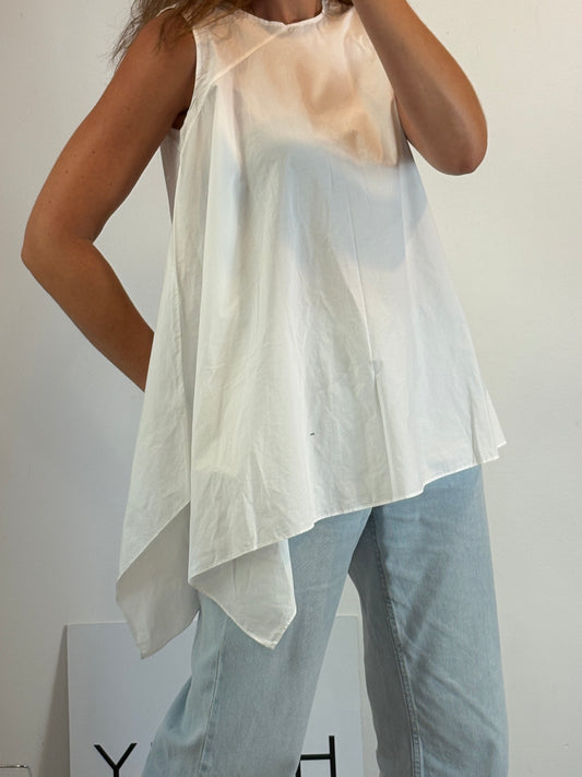 COS. Asymmetrical white blouse S.34