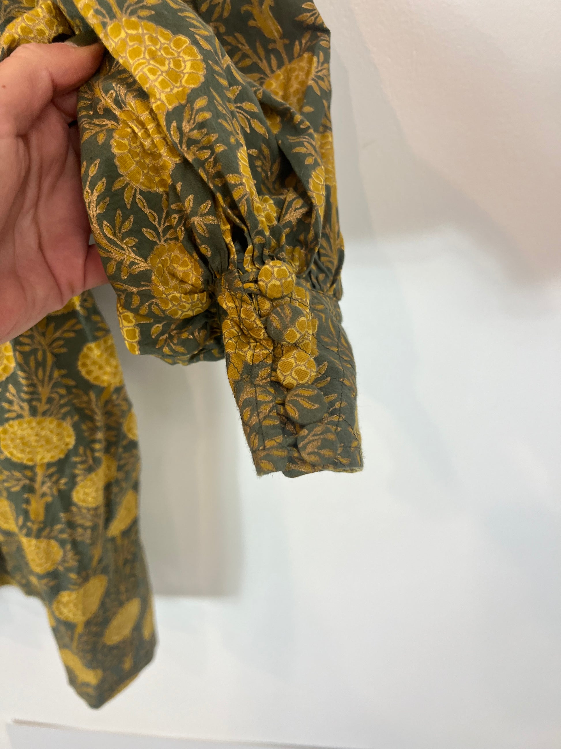 MARIA DE LA ORDEN. Short mustard green dress. TS Hibuy market MARIA DE LA ORDEN. Short mustard green dress. TS Hibuy market