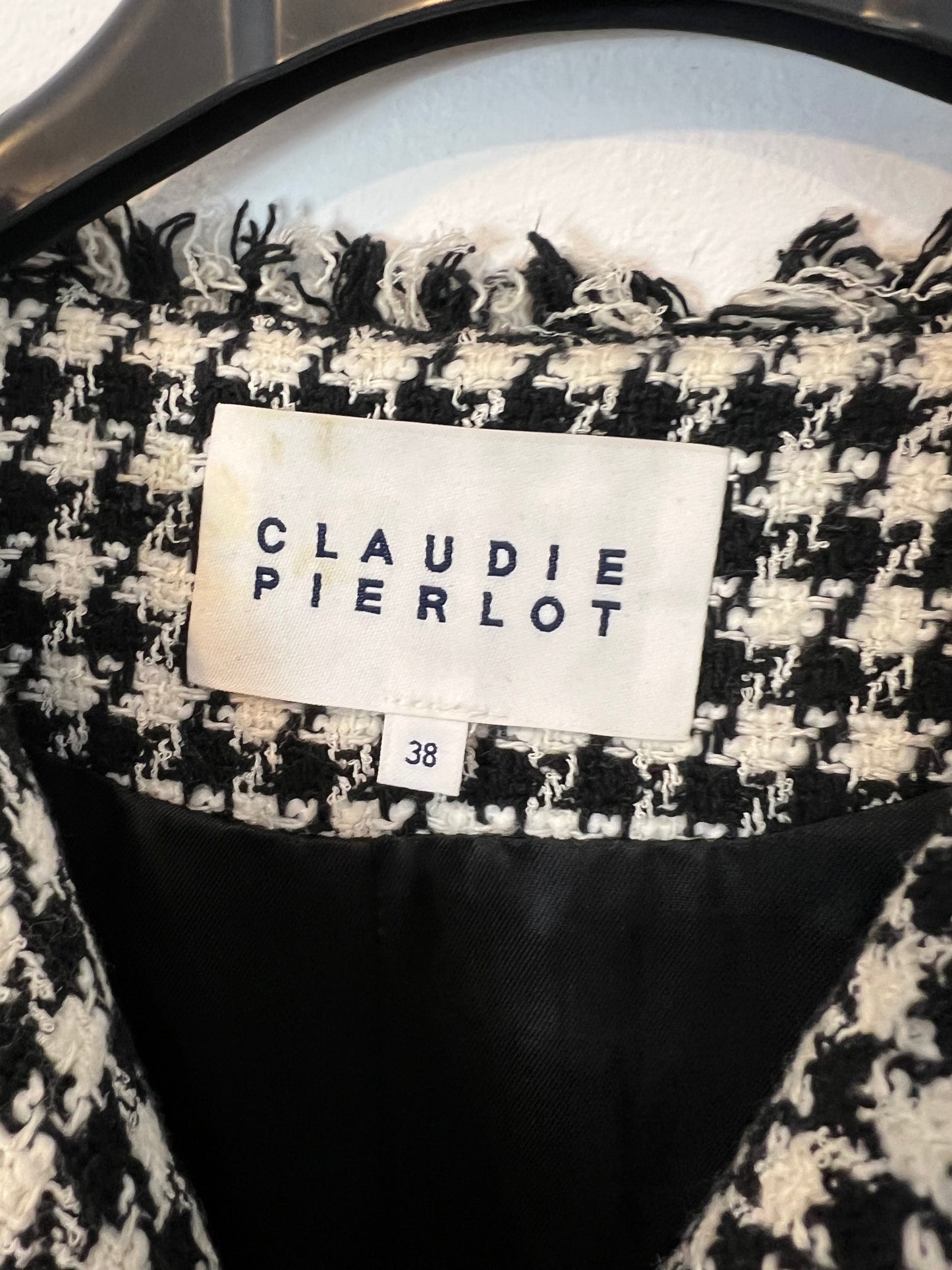 CLAUDIE PIERLOT. Chaqueta tweed pata de gallo. T 38