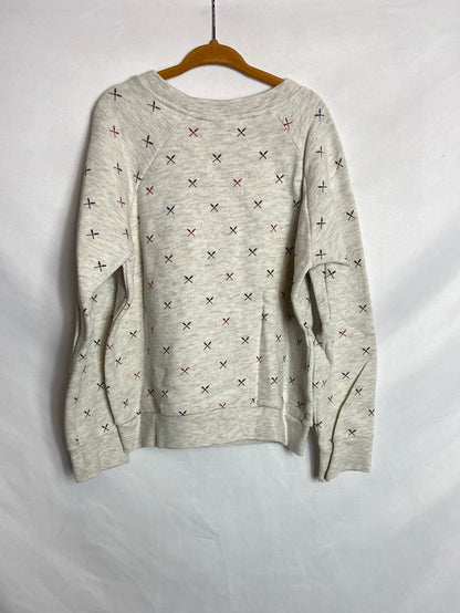 LITTLE BAT. Grey printed sweatshirt, 8 years old