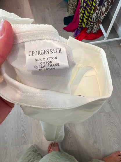 GEORGES RECH. Conjunto pantalón y blazer blanca cruzada