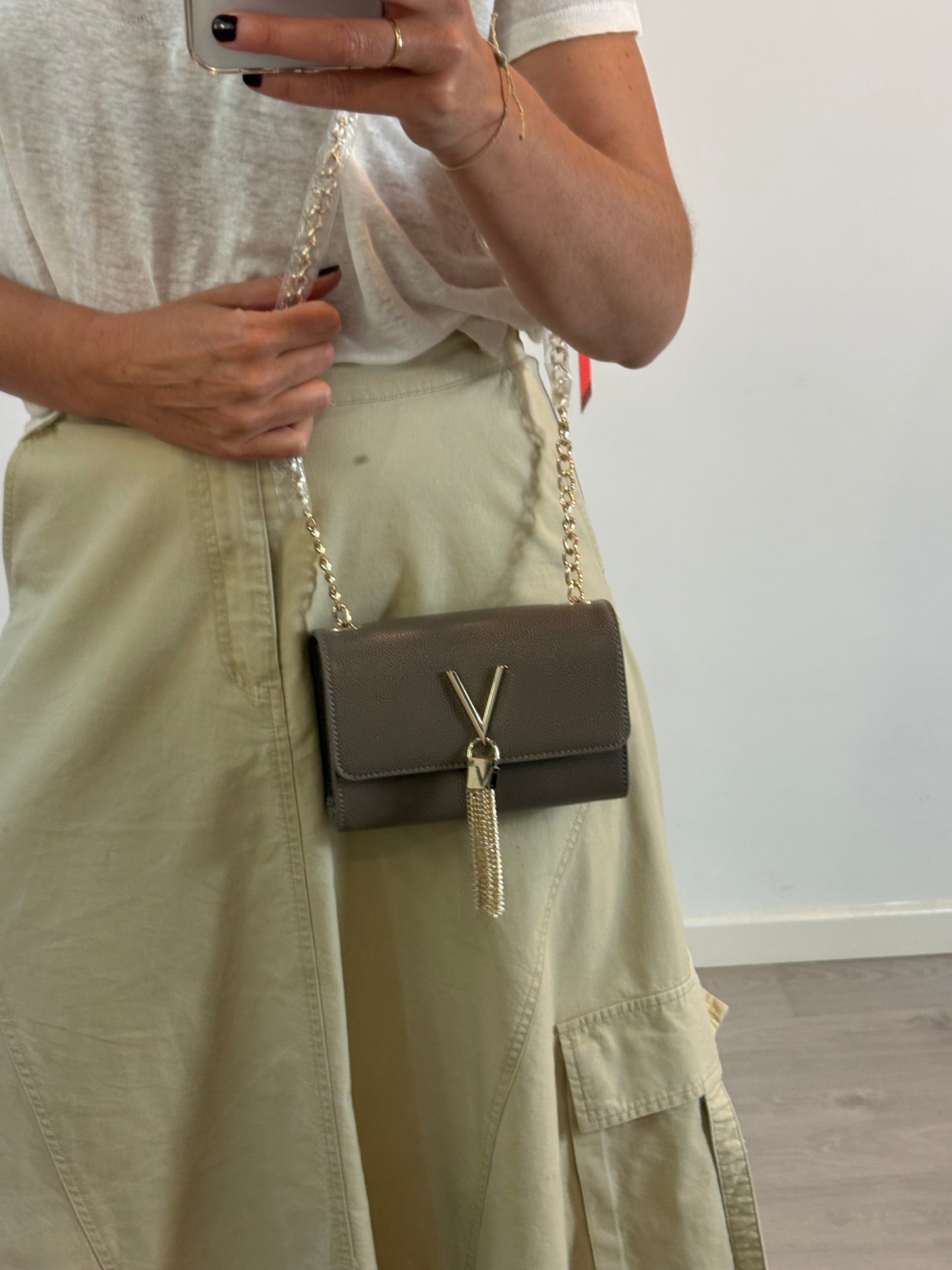 MARIO VALENTINO. Bolso efecto piel marrón