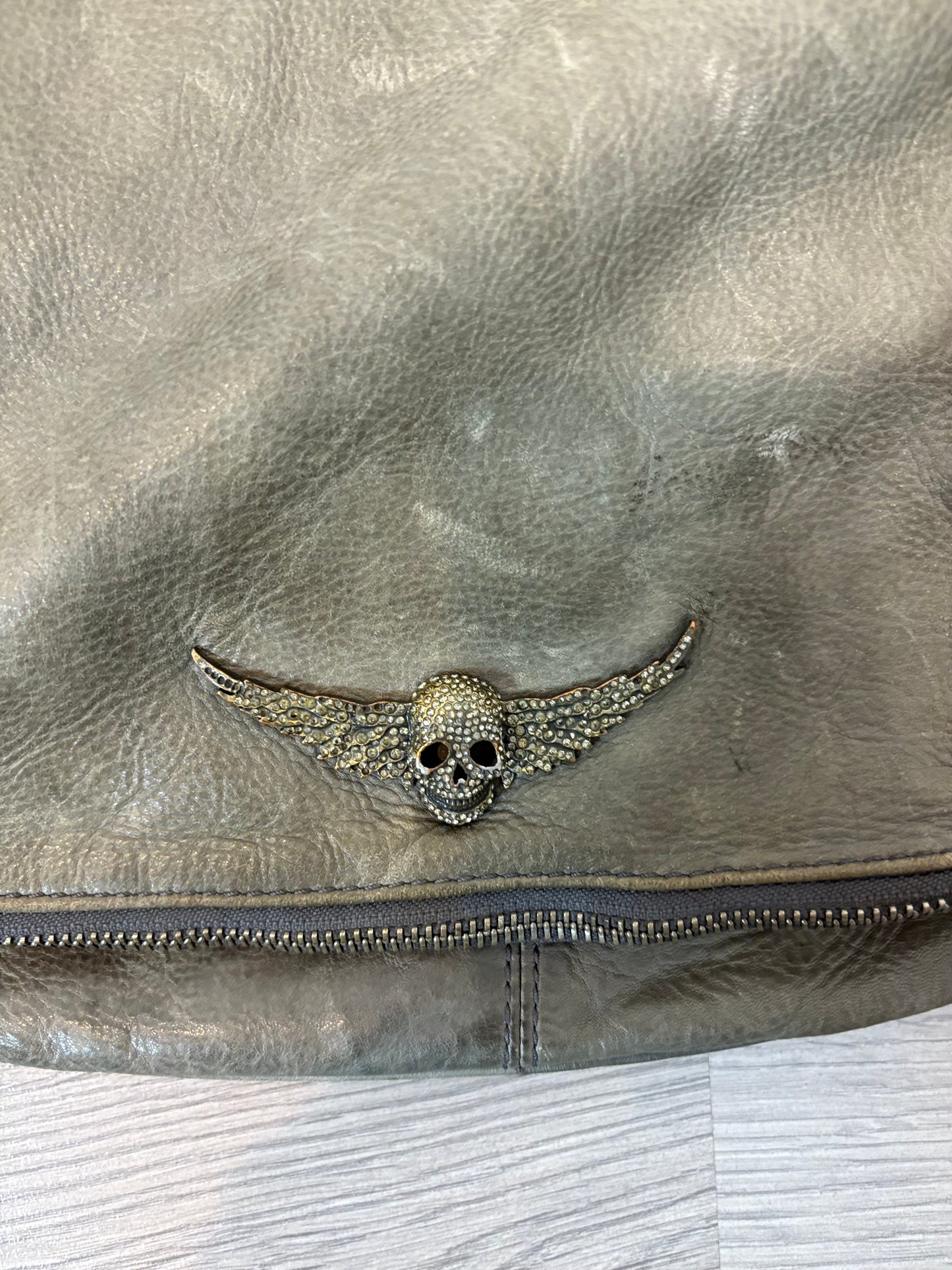 ZADIG&VOLTAIRE. Bolso gris piel doble asa