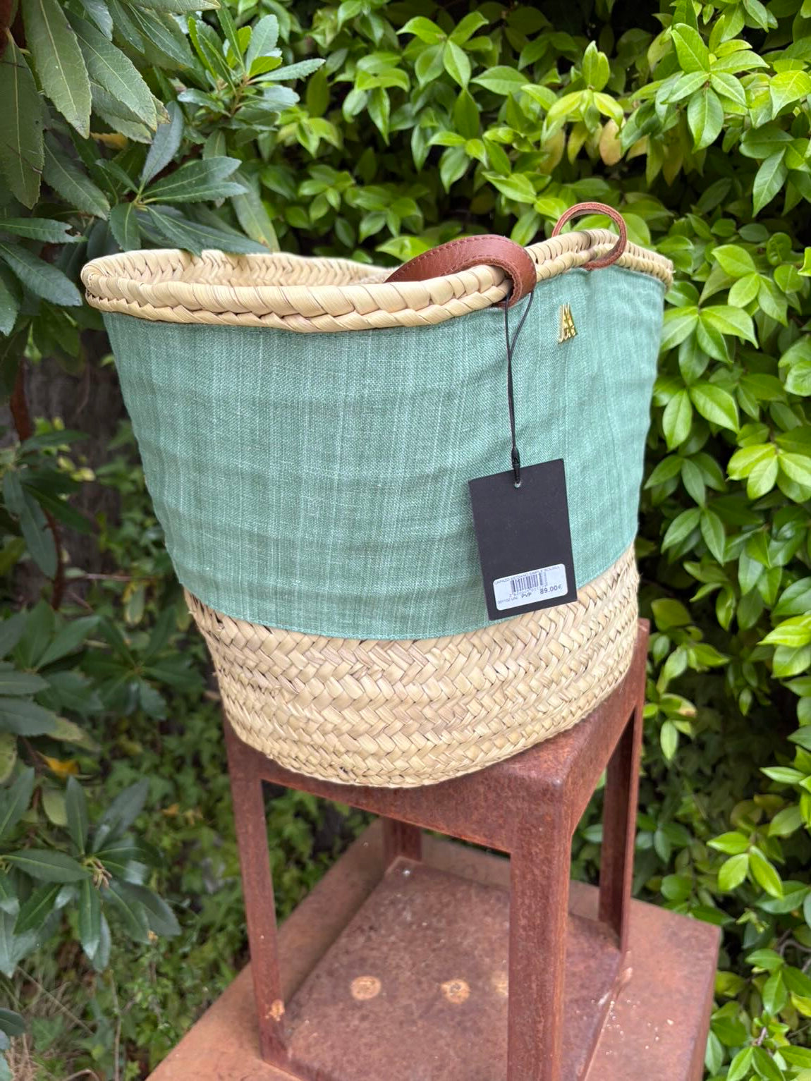 ANSA ANSA Menorca. Cesta grande detalle e verde agua