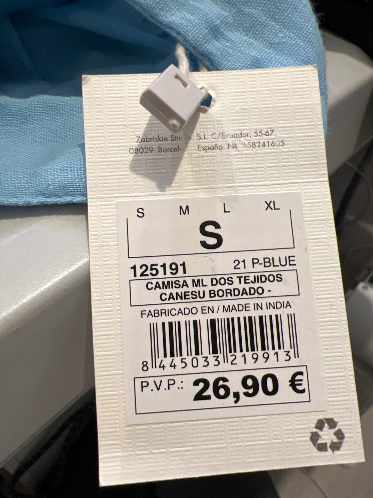 NATURA. Blue embroidered blouse Ts