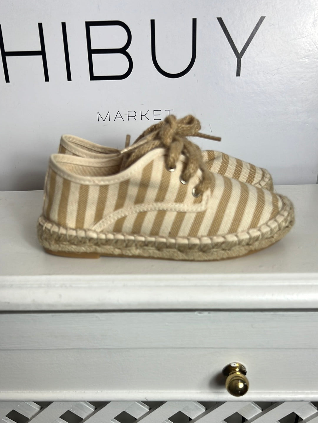 BONNET&amp;POMPON. Striped esparto slippers. Size 29