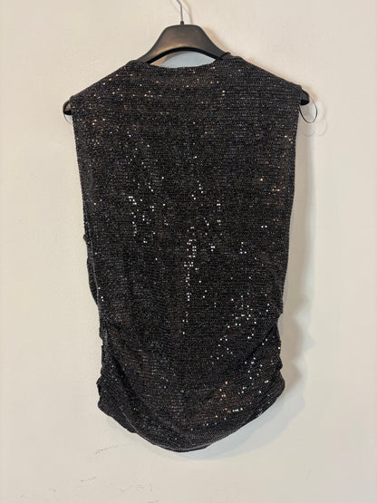 ZARA. Top lentejuelas mini negro