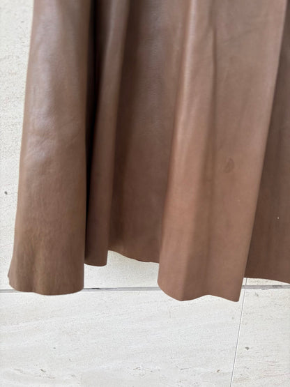 BIMBA Y LOLA. Falda midi piel costuras