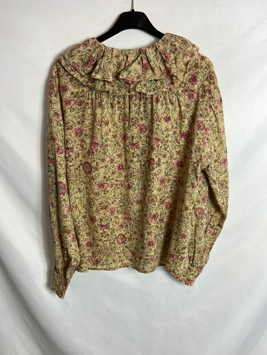 JOLIE JOLIE. Blusa estampada flores volante. TS