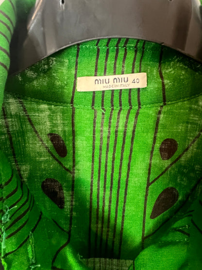MIU MIU. Short green dress size 40