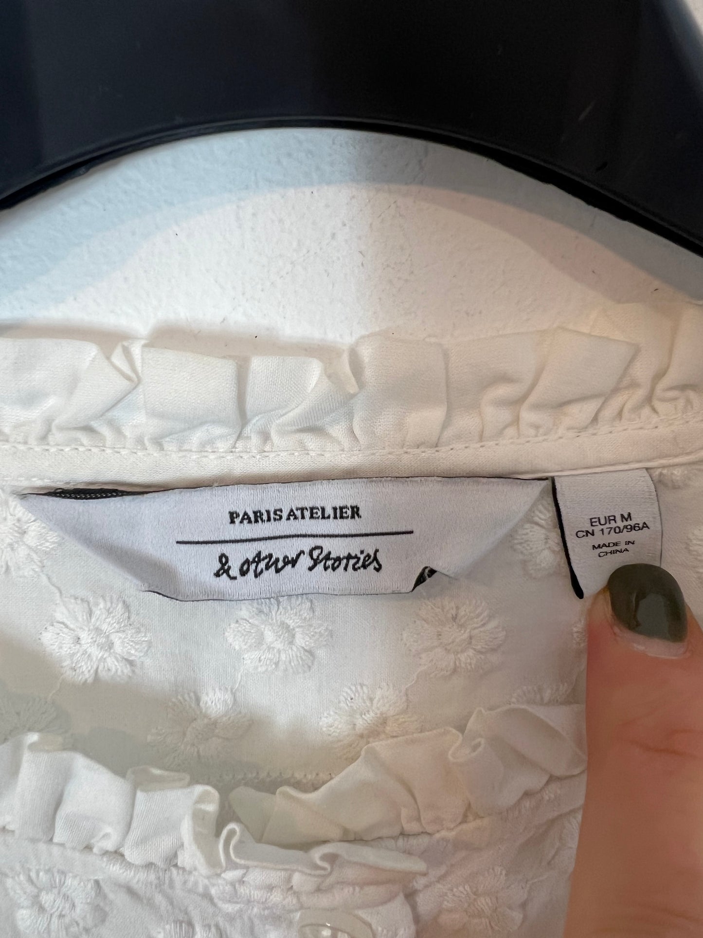 &amp;OTHER STORIES. White blouse embroidered with flowers. T.S.