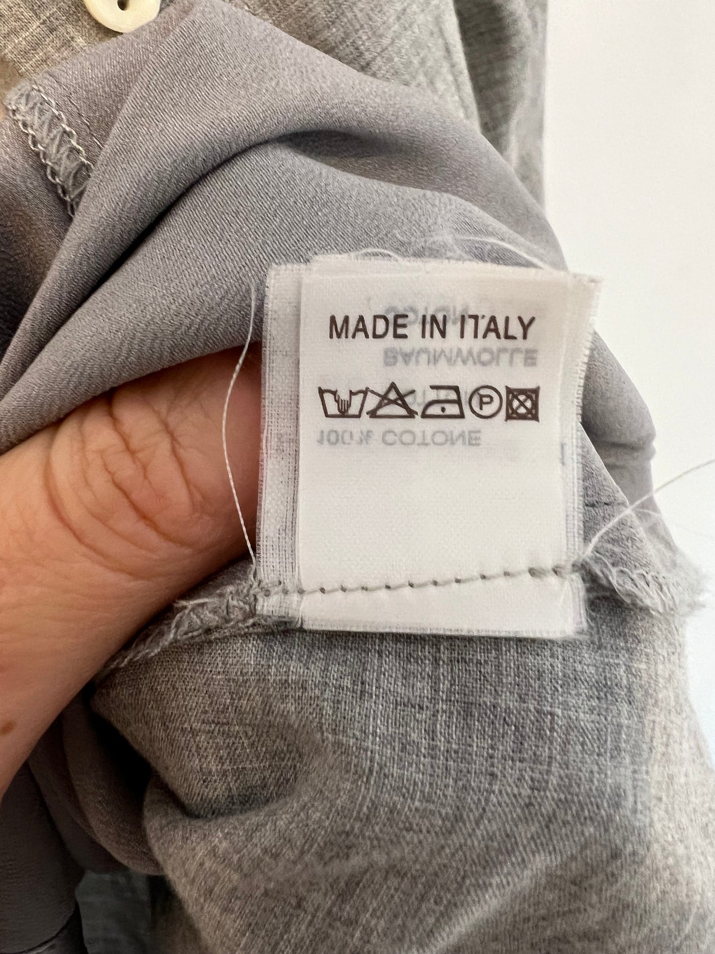 BRUNELLO CUCINELLI. Double-layered gray silk shirt. TM