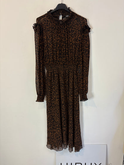 ZARA. Vestido estampado marrones