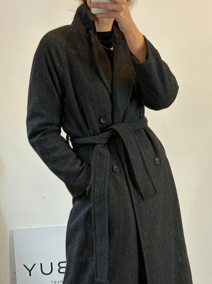 THE DROP. Abrigo largo gris jaspeado