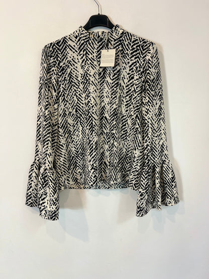 ADOLFO DOMINGUEZ. Top blanco estampado T.38