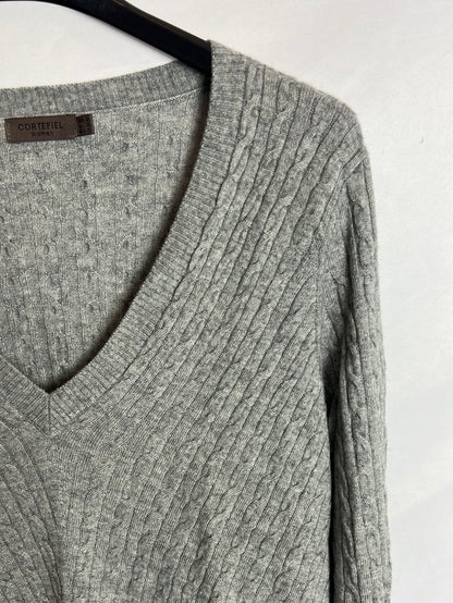 CORTEFIEL. Jersey gris ochos T.xl