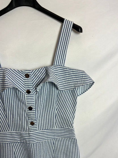 ZARA. Mono culotte rayas textura. T S