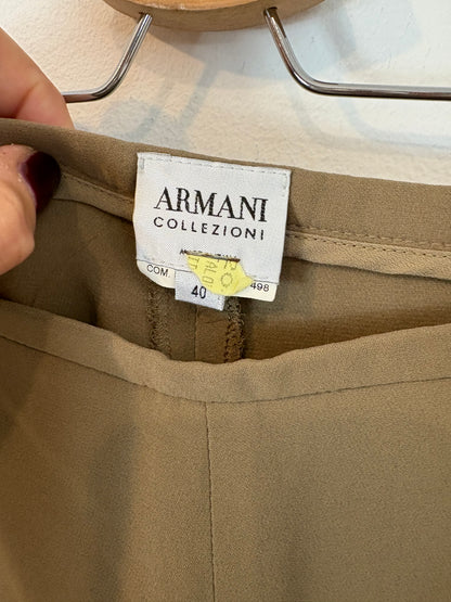 ARMANI COLLEZIONI. Khaki flowy pants. T 40