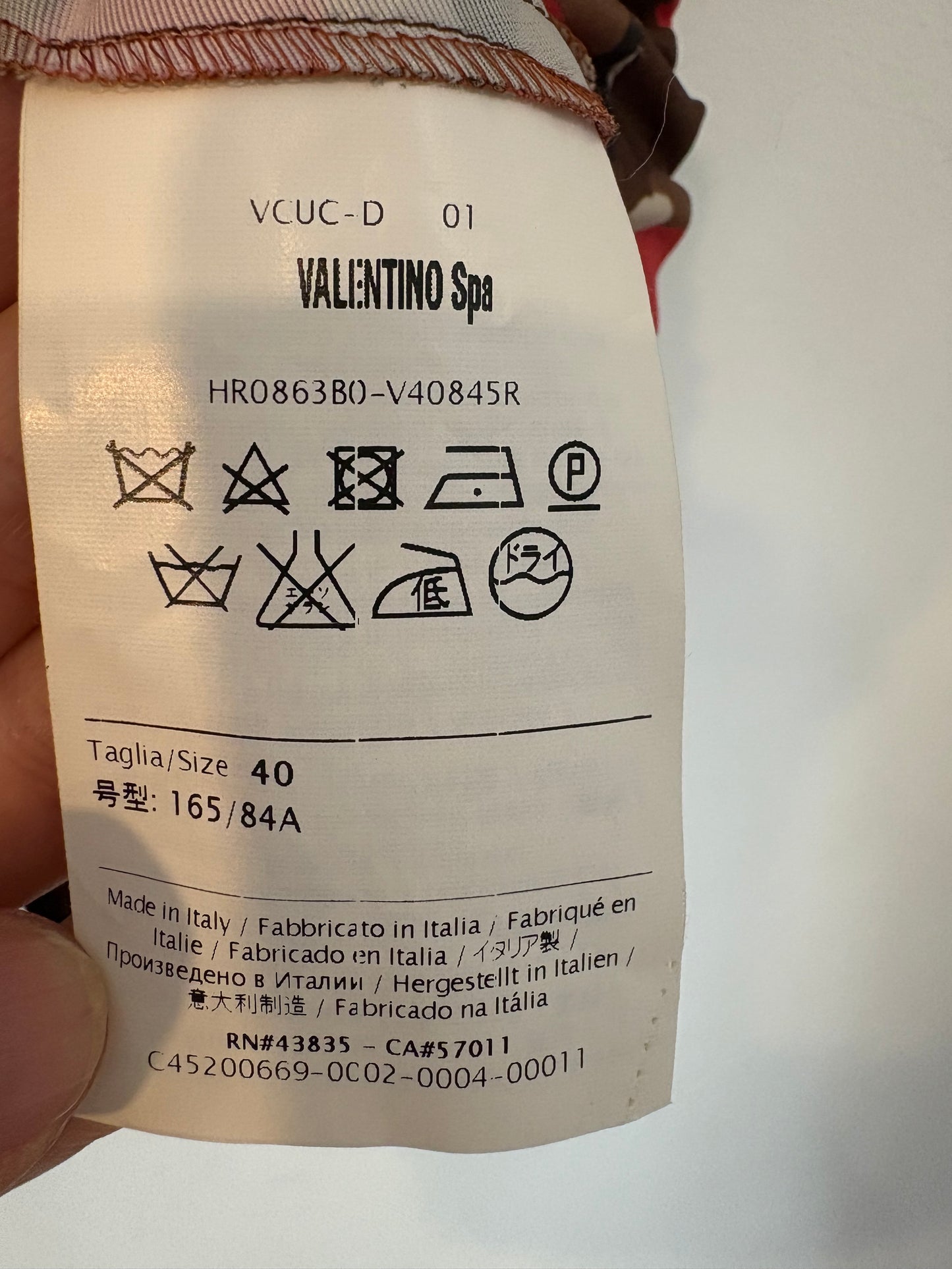 RED VALENTINO. Brown printed top, size 40 (s)