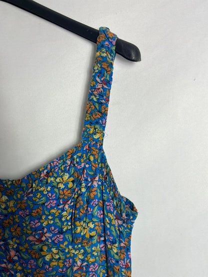 ZARA. Vestido midi apertura estampado. TM