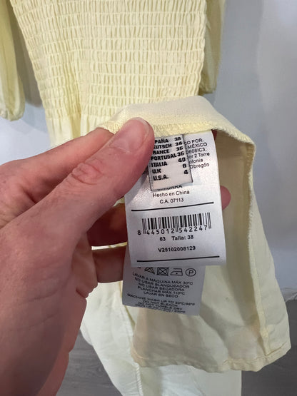 SIMORRA. Vestido amarillo con lino  T.38