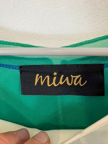 MIWA. Top fluido tricolor  seda