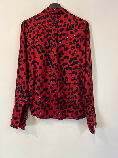 INTROPIA. Red printed blouse, size 38