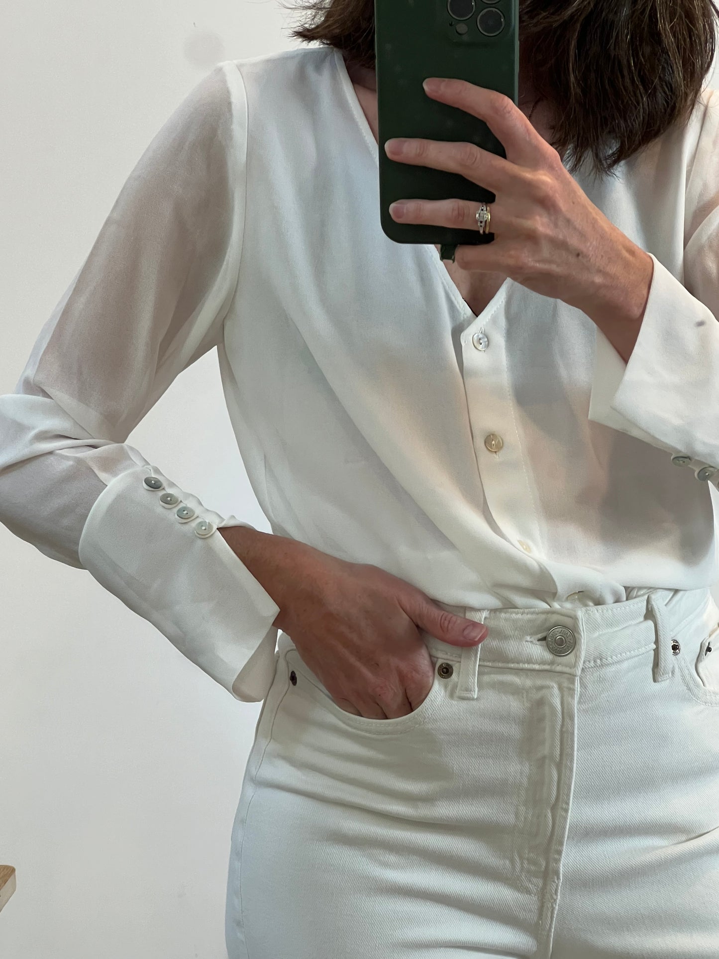 BIMANI. White button-down blouse Tm