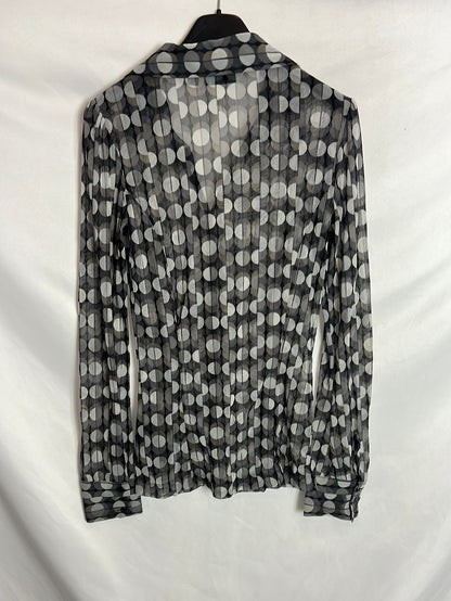 MEXX. Blusa gris semitransparente . T M