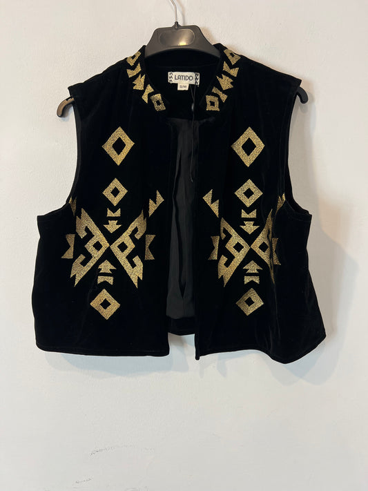 LATIDO. Chaleco terciopelo bordado