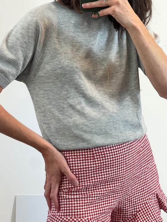 UNIQLO. Top punto gris T.xs