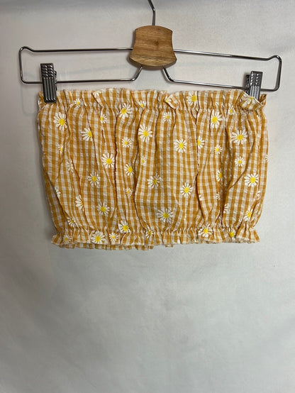 OTRAS. Crop top elastico cuadros vichy. T XS/S