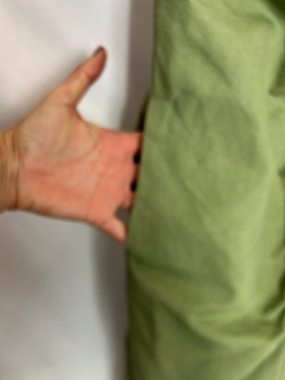 MASSCOB. Green button-down dress with smocking. TS