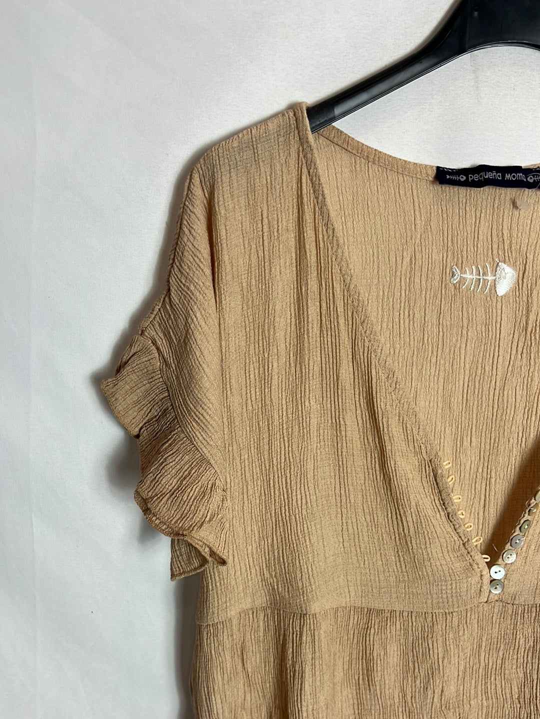 PEQUEÑA MOMA. Top beige textura. TU (s/m)