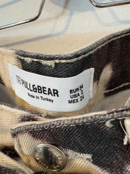 PULL&BEAR. Denim estampado pata ancha