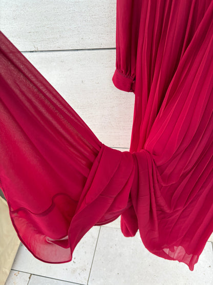 JUAN AVELLANEDA. Vestido fluido plisado