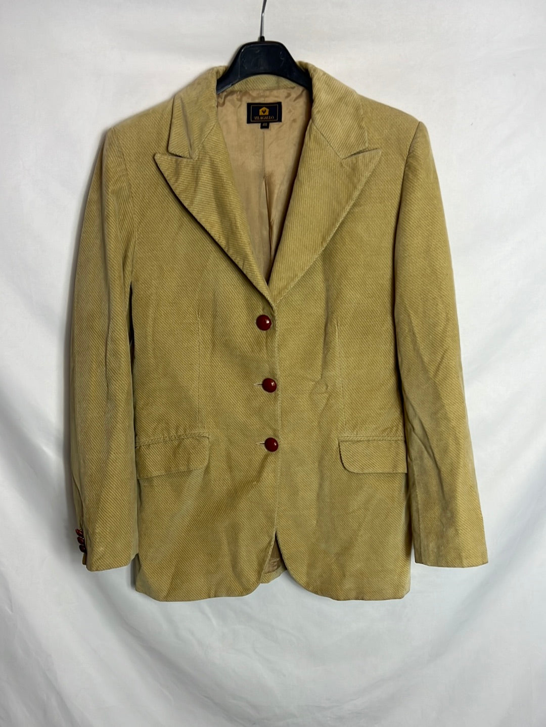 VILAGALLO. Camel textured blazer, size 40